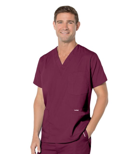 Men's 5 Pocket Scrub Top Wine LGE