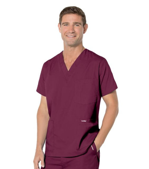 Men's 5 Pocket Scrub Top Wine XXL